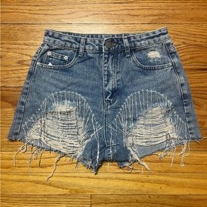 Rhinestone shortie shorts